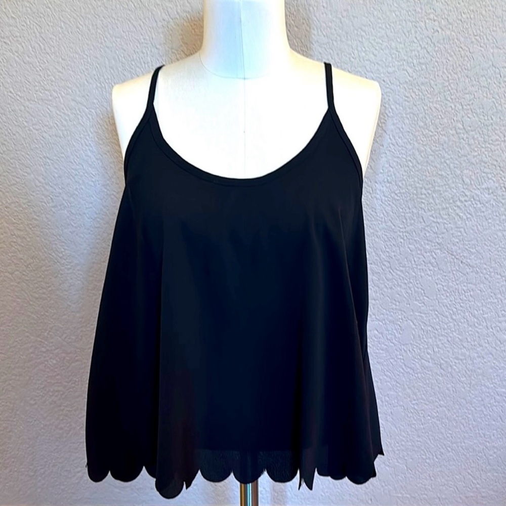 Nasty Gal Black Scalloped Camisole